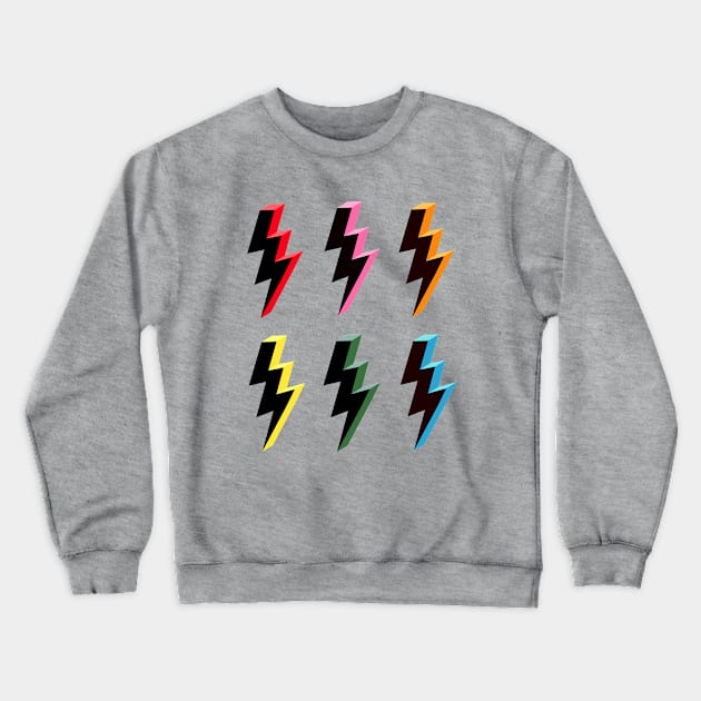 Rainbow Colour Lightning Bolt Collection Crewneck Sweatshirt by OneThreeSix